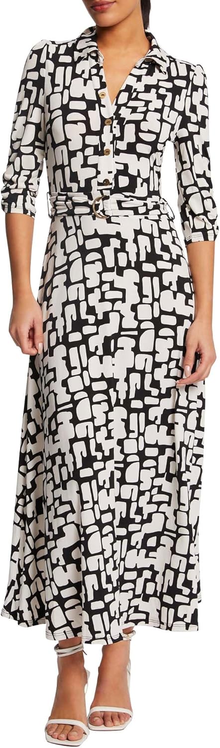 Morgan Damen Robe, Gebrochenes Weiss / Schwarz