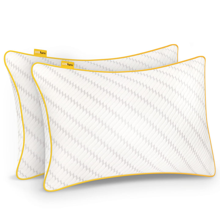 Cosi Home Geschreddertes Memory Foam Kissen zum Schlafen (2er Set), Verstellbares Kopfkissen mit Bam