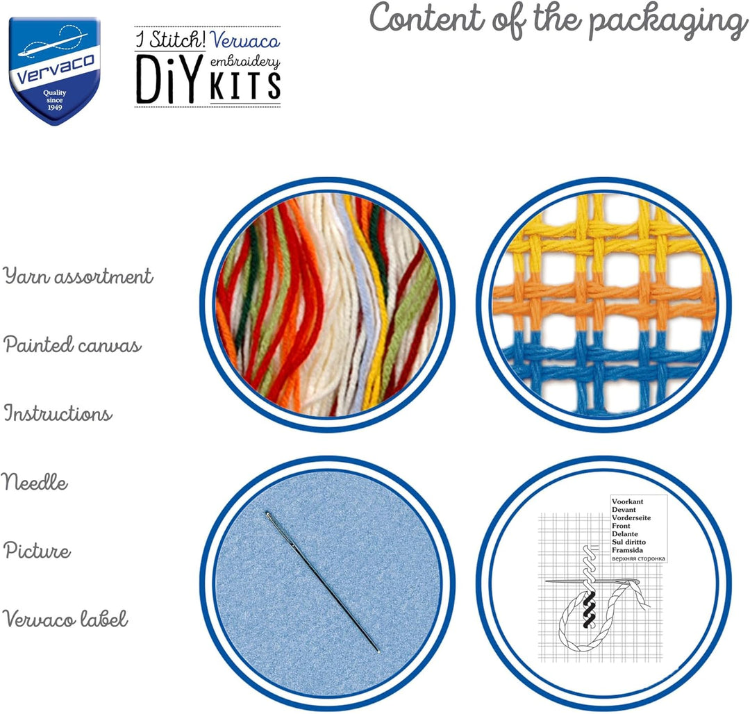 Vervaco Kirche im Schnee Kreuzstichkissen/Stickkissen vorgedruckt, Baumwolle, Mehrfarbig, 40 x 40 x