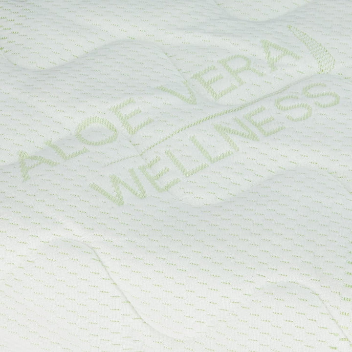 BONEX Aloe Vera Komfort Matratzenbezug, Polyester, weiss und grün, 19-21 cm, 19-21 cm