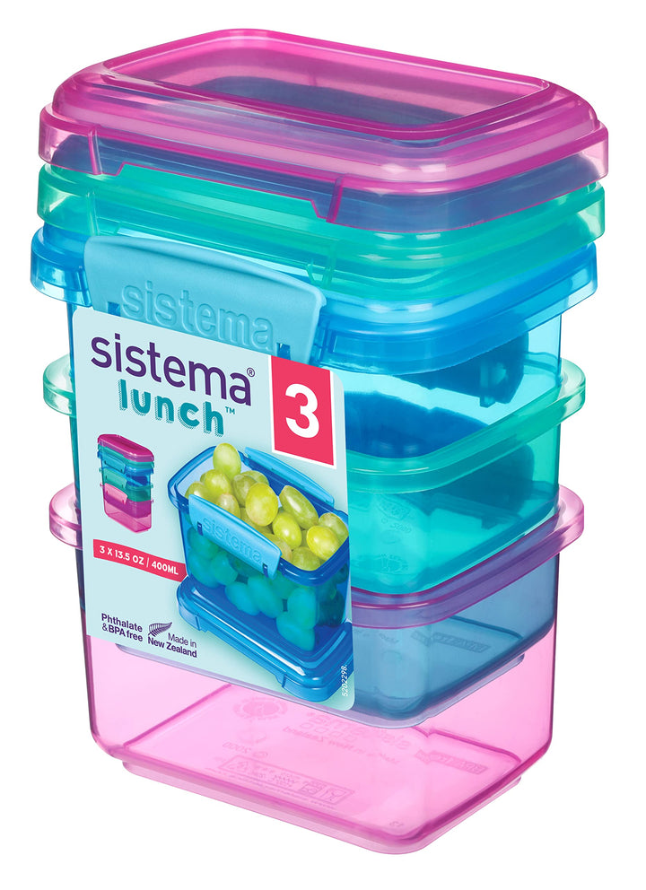 Sistema Lunchbox Frischhaltedose | 400 ml | kleine Snack-Boxen | BPA-freier Kunststoff | gemischte F