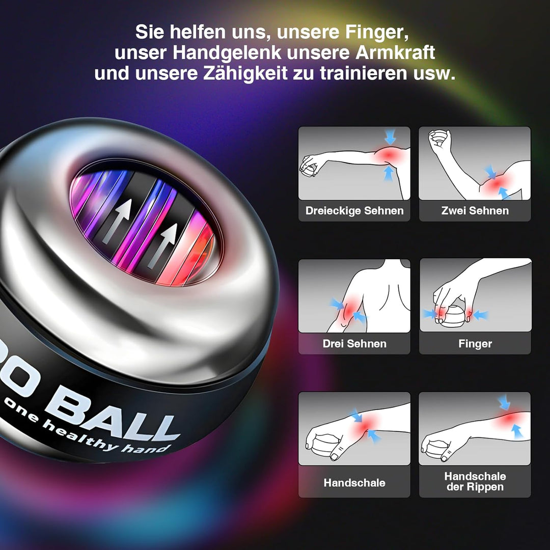Gyroball,Handgelenktrainer-Ball,Handgelenkstärker,5-stufiger Widerstands/Lichtsteuerung,Gyroskopisch