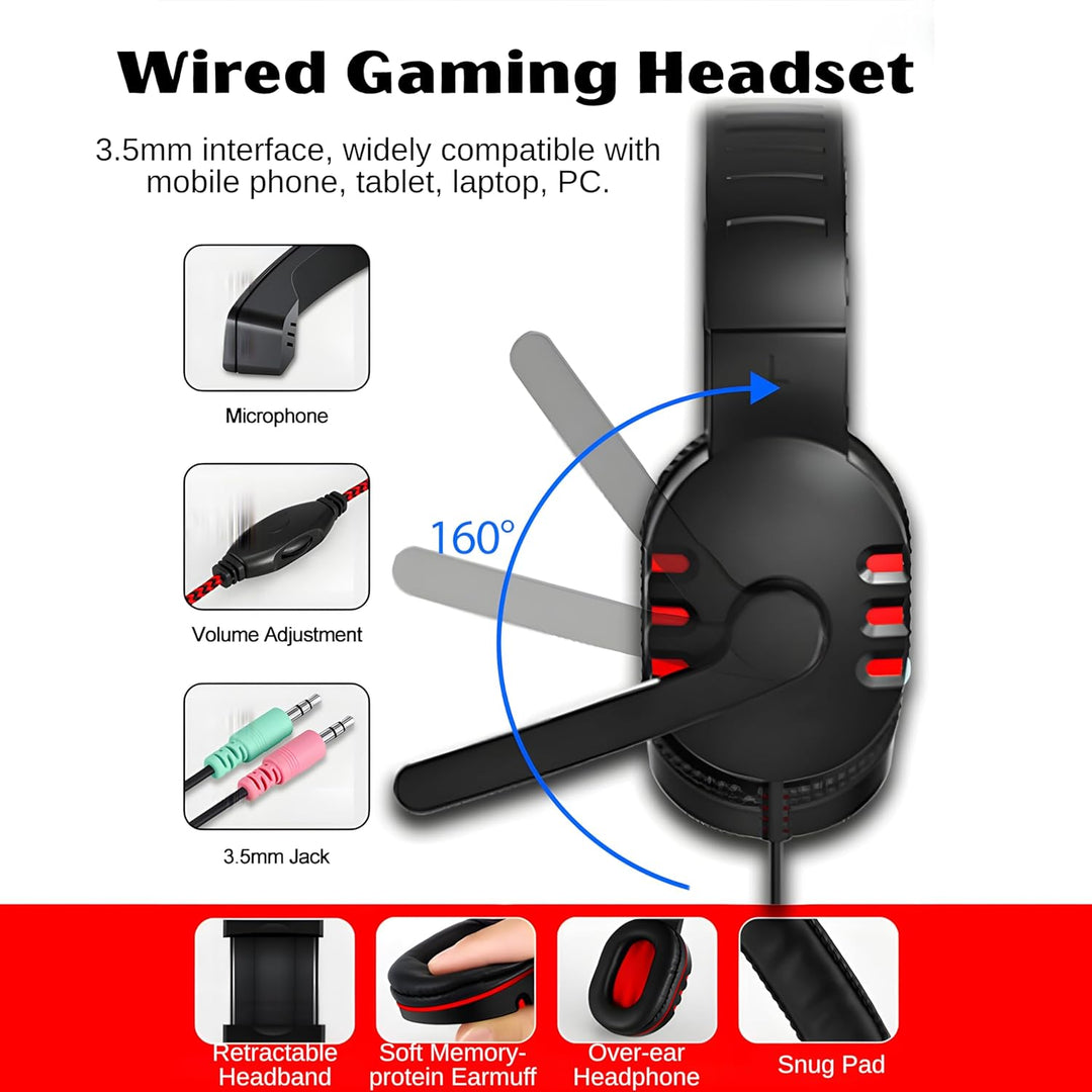 Gaming Tastatur Maus Headset Set mit Mousepad 4 in 1 RGB Gaming Combo Set für PC/PS4/Xbox-Gamer, RGB