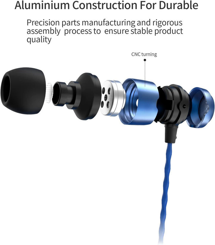 SoundMAGIC E50 Wired Earbuds Without Microphone, In-Ear HiFi Earphones, Noise Isolating Headphones,