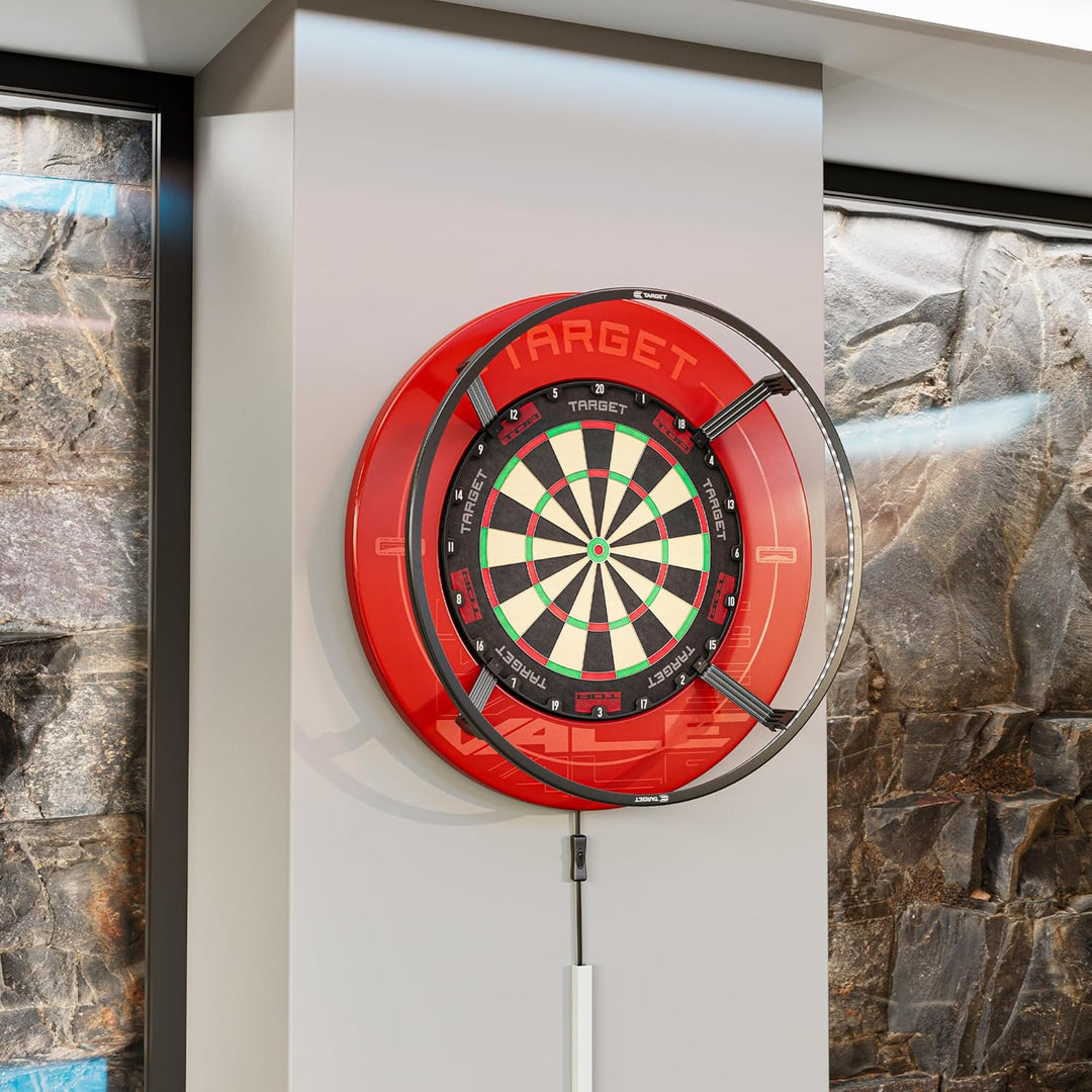 Target Darts Corona Vision Dartboard Lighting System, Schwarzer Rahmen | Weisse LED Dartscheibe Surr