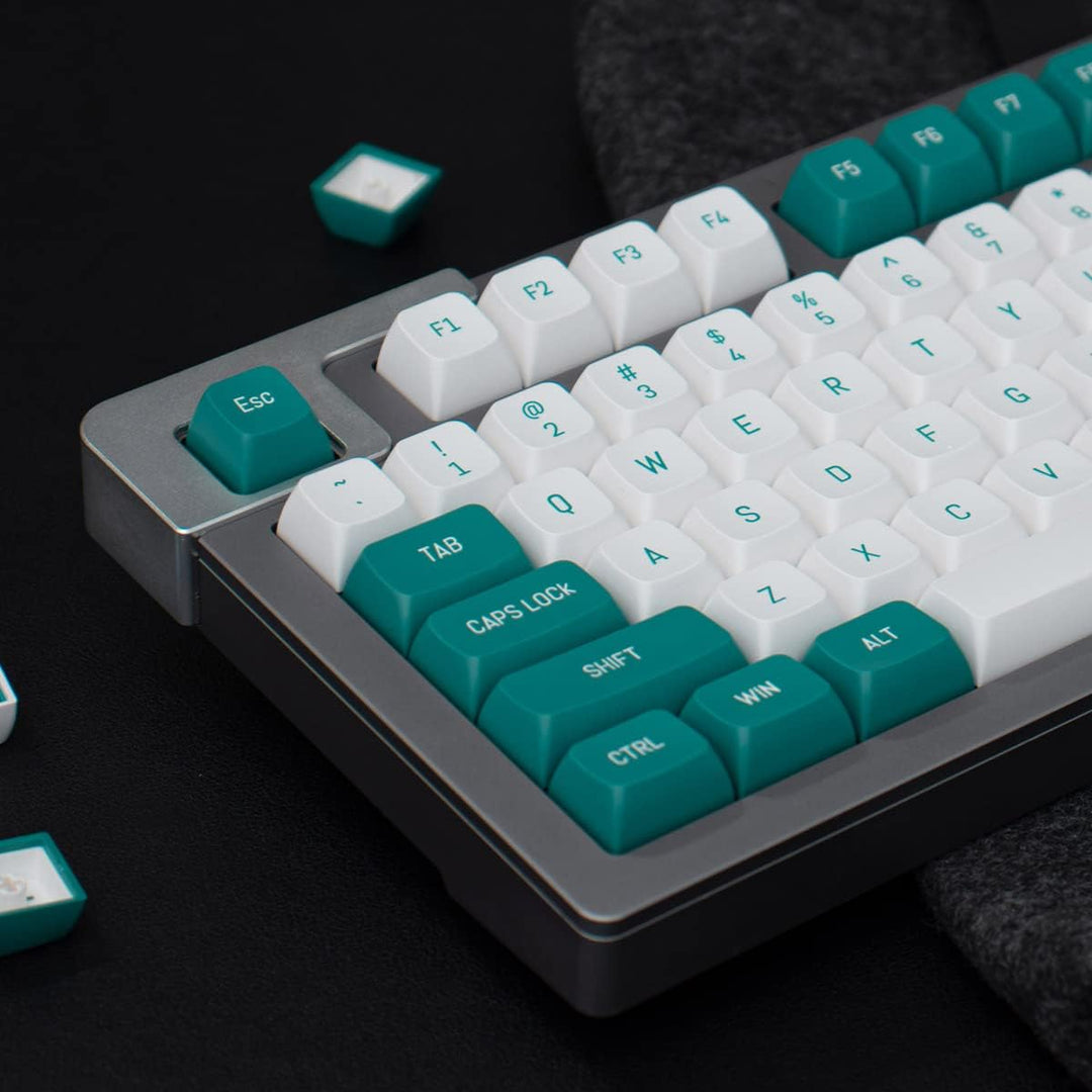 mintcaps dunkelgrünes weisses Tastenkappen-Set 150 Tasten MSA-Profil Double Shot ISO/ANSI-Layout für