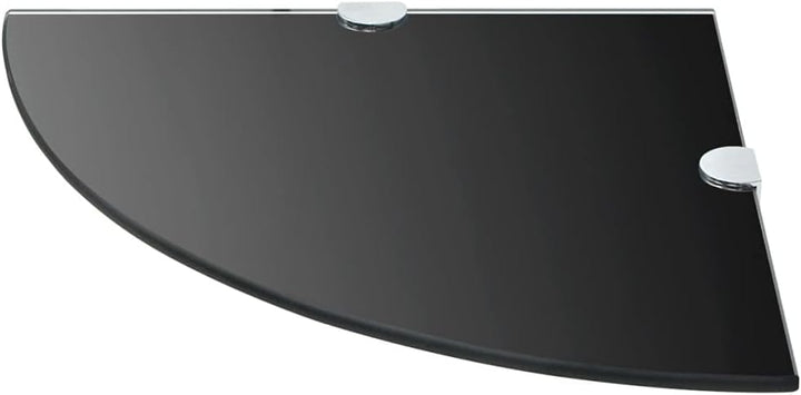 homiuse Wandregal Eckregale 2 STK. Verchromte Halterungen Glas Schwarz 25x25cm Regal Wand Wandregal