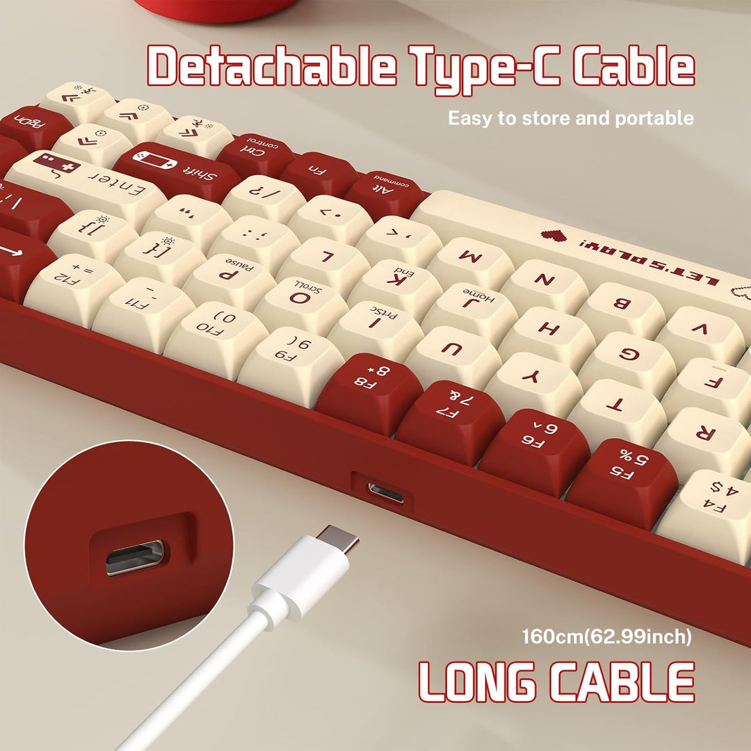 MAMBASNAKE AJAZZ AK680 Mechanical Keyboard, 68 Key 60 Percent Hot Swappable Gaming Keyboard + 6 Adju
