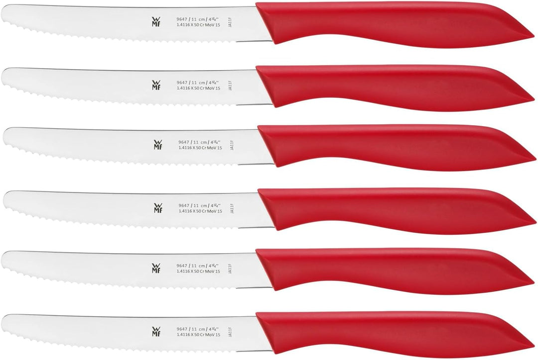 WMF Classic Line Frühstücksmesser Set 6-teilig, 23 cm, Brötchenmesser Wellenschliff, Brotzeitmesser,