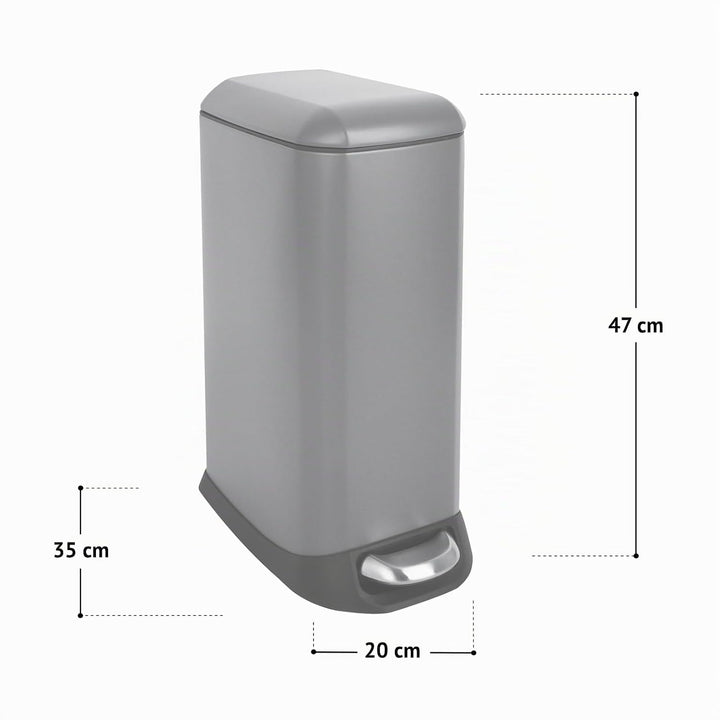 SVITA TS12 Edelstahl Mülleimer Treteimer Abfalleimer 12l inkl. Inneneimer Kunststoff Pedal Softclose