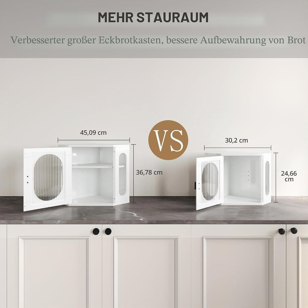 Ecke Brotkasten Holz Gross Botkorb für die Küche Brotdose Zwei Ebenen Brot Aufbewahrungsbox Verstell