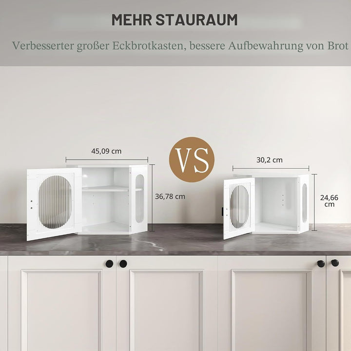Ecke Brotkasten Holz Gross Botkorb für die Küche Brotdose Zwei Ebenen Brot Aufbewahrungsbox Verstell