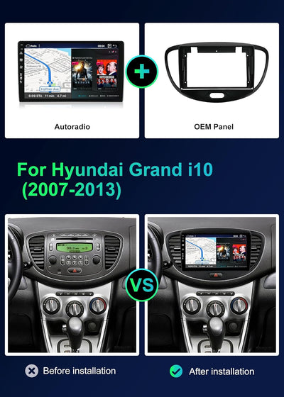 SXAUTO ¦ 8G+256G ¦ Android 12 IPS Autoradio für Hyundai I10 (2007-2013) - Eingebaut Carplay/Android