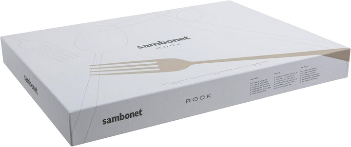 Sambonet 52562-83 Rock Inox Besteckset 36-teilig, 6 Tafelgabeln, 6 Tafellöffel, 6 Tafelmesser, 6 Obs