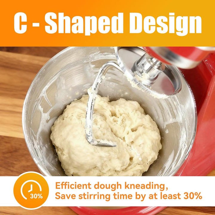 Edelstahl Teighaken für Kitchen Aid 4,5-5 Quart Tilt Head Standmixer, kompatibel mit Kitchen Aid Zub