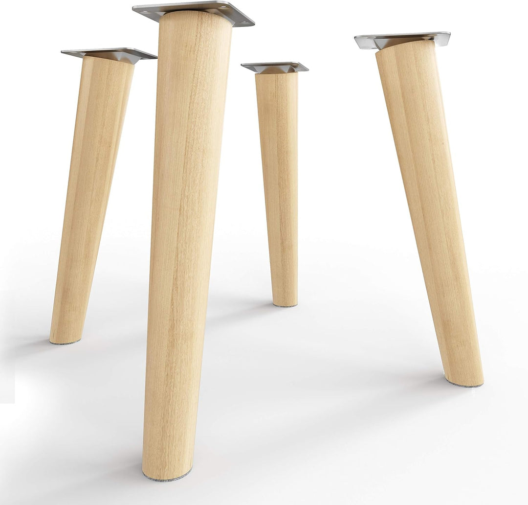 sossai® Holz-Möbelfüsse - Clif Round | Öl-Finish | Höhe: 25 cm | HMF2 | rund, konisch (schräge Ausfü