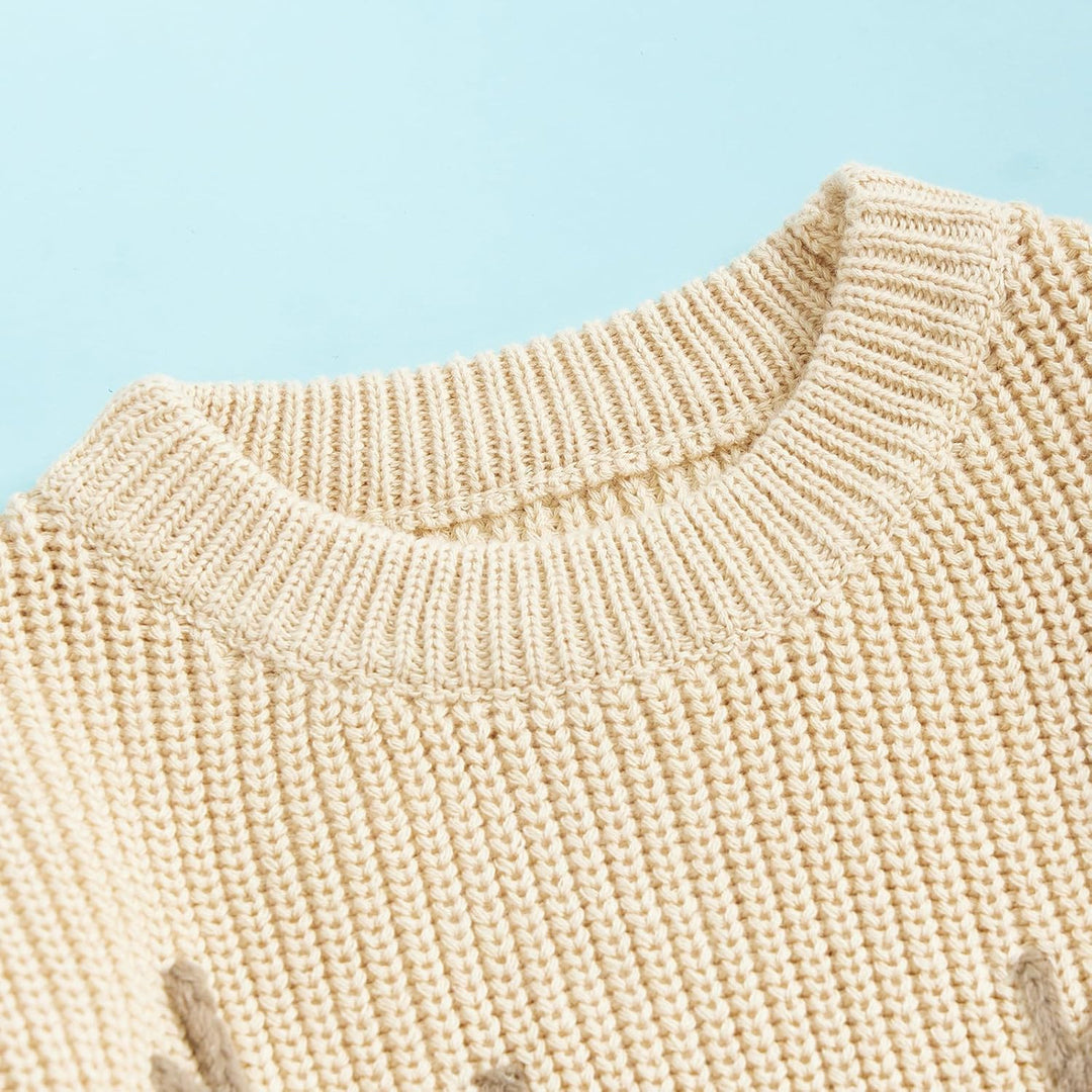 L&ieserram Baby Jungen Mädchen Weihnachten Gestrickt Pullover Jumper Weihnachtspullover Neugeborenen