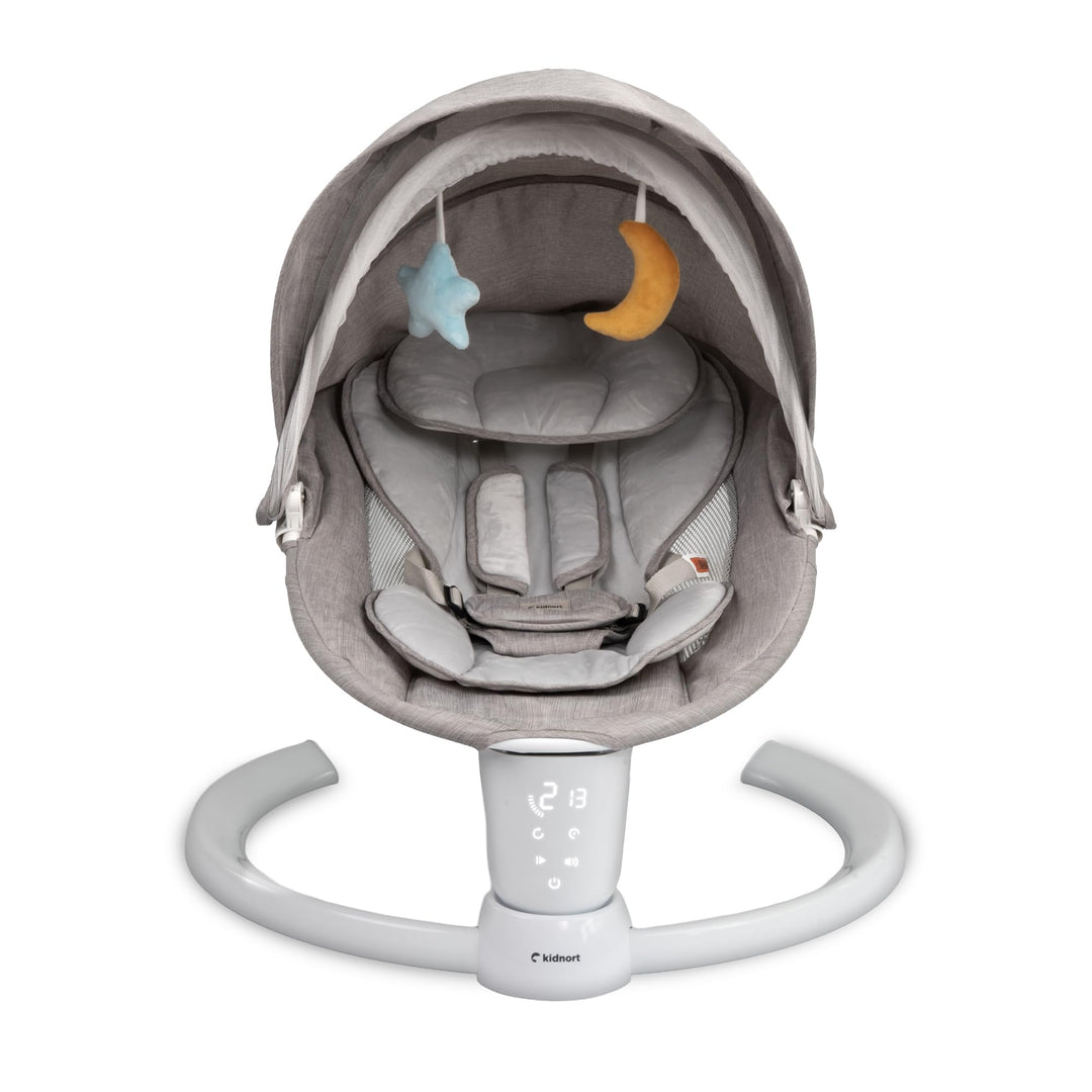 Drom Elektrische Babywippe für Kinder bis 9 kg, baby wippe mit Fernbedienung und Bluetooth, 5 Schauk