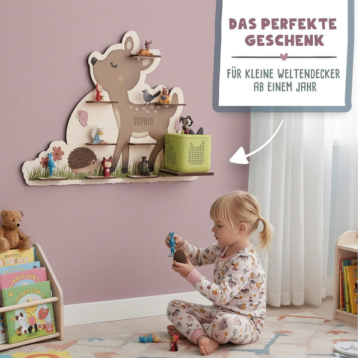hellomini Tonie Regal Mädchen mit Wunschnamen für Toniebox 1 & Toniebox 2 - Personalisiertes Toniebo