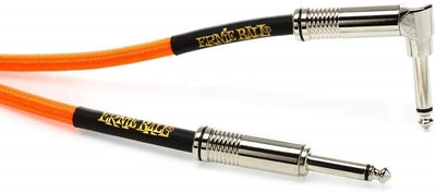 Ernie Ball Instrumentenkabel geflochten, gerade/gewinkelt, 5,49 m, Neon-Orange Schwarz 5,5 m Gerade/