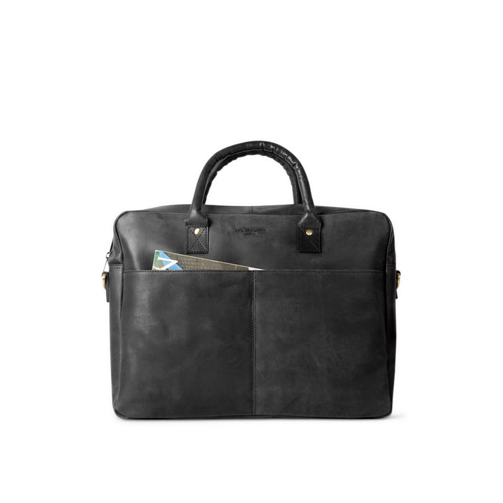 HOLZRICHTER Berlin - Grosse Aktentasche aus Leder (No 1-1), 30 x 39 x 10 cm Laptoptasche für Herren,