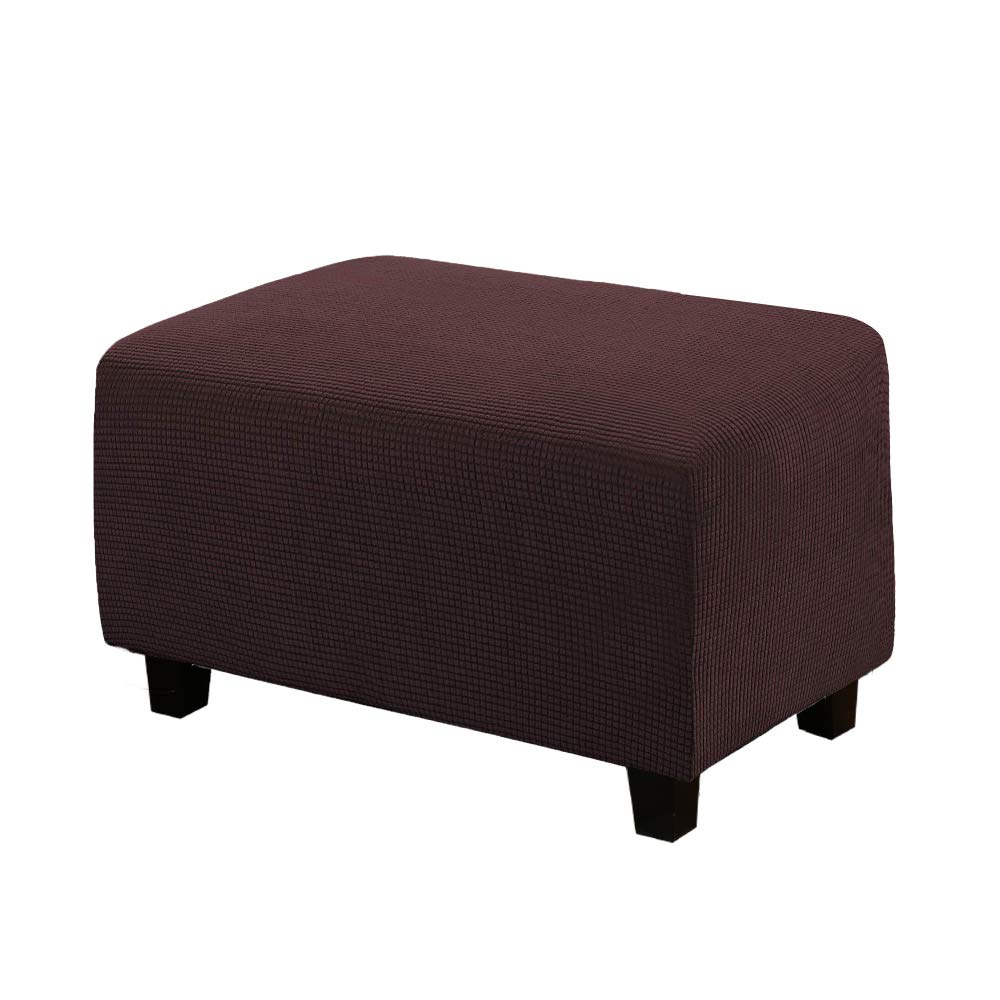 WINS Hockerüberzug quadratisch Stretch bezug hocker Bezug für Ottomane hockerbezug rechteckig Dunkel