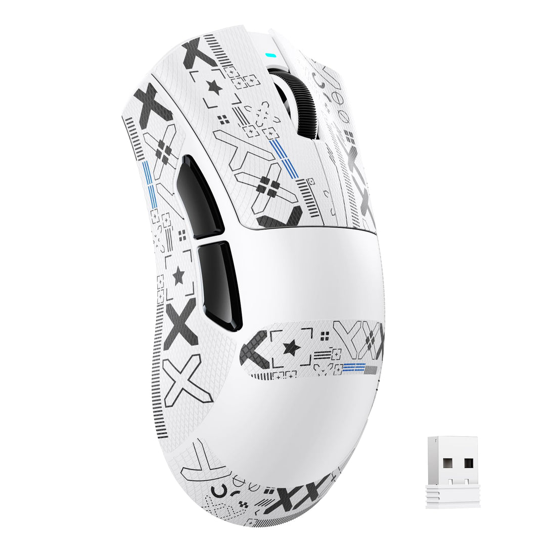 MAMBASNAKE X Attack Shark V3 PAW3311 Kabellose Gaming Maus-Weiss+Type White, White