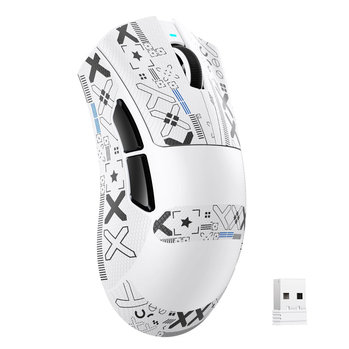 MAMBASNAKE X Attack Shark V3 PAW3311 Kabellose Gaming Maus-Weiss+Type White, White