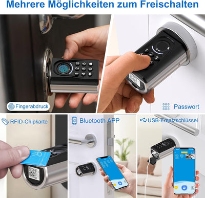 WELOCK ToucA51 Fingerabdruck Passwort Türschloss, Elektronisches Fingerabdruck Pin Code Schloss mit