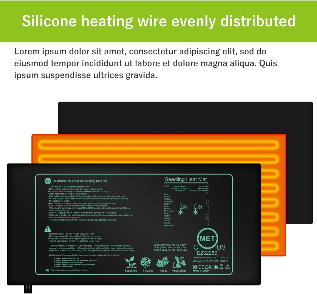 Heizmatte Pflanzen Mit Thermostat, Heizmatte Mit Thermostat, Digitales Heizmatte Gewächshaus, Zimmer
