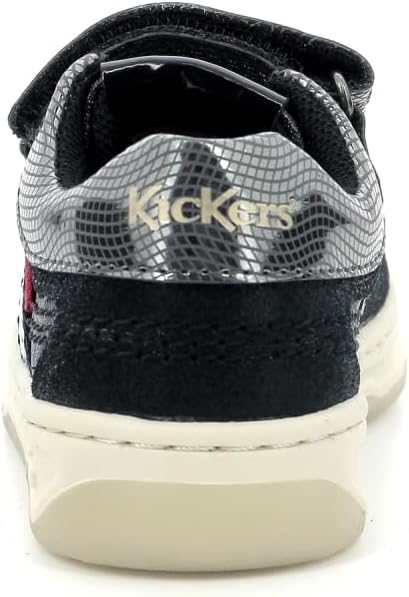 Kickers Unisex Kinder Kalido Sneaker 35 EU Nero Glänzendes Schwarz, 35 EU Nero Glänzendes Schwarz