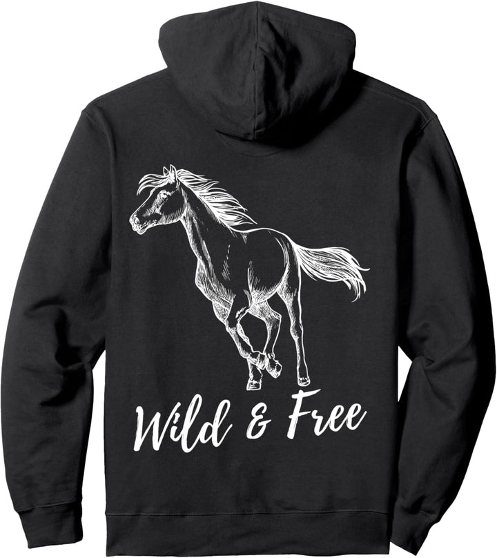 Wild & Free....., Mädchen reiten Pferde Pullover Hoodie
