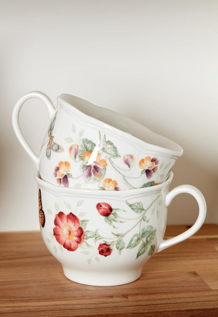 Lenox Butterfly Meadow Latte-Tassen-Set, 1,30, mehrfarbig, 2-teilig Latte-Tassen, 2er-Set, Latte-Tas