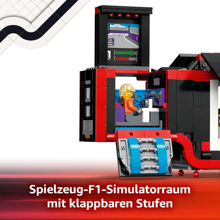 LEGO City F1 Transporter mit RB20 &amp; AMR24 F1 Rennautos - Spielzeug Autotransporter für Red Bull &amp; As