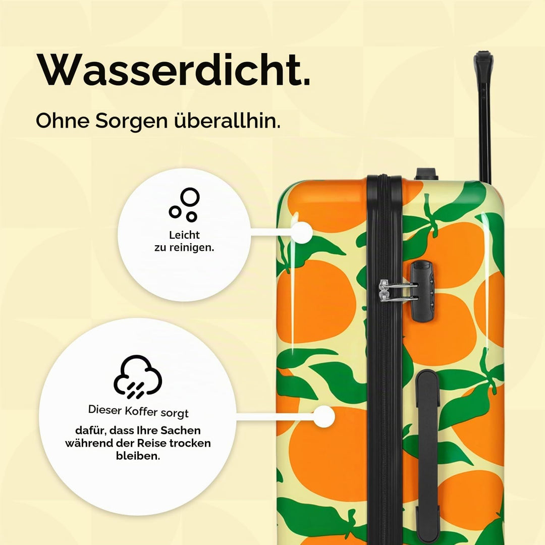 Handgepäck Koffer mit 4 Rollen 53x35x20cm - Hartschalen Kabinentrolley - Zahlenschloss - 33L - Orang
