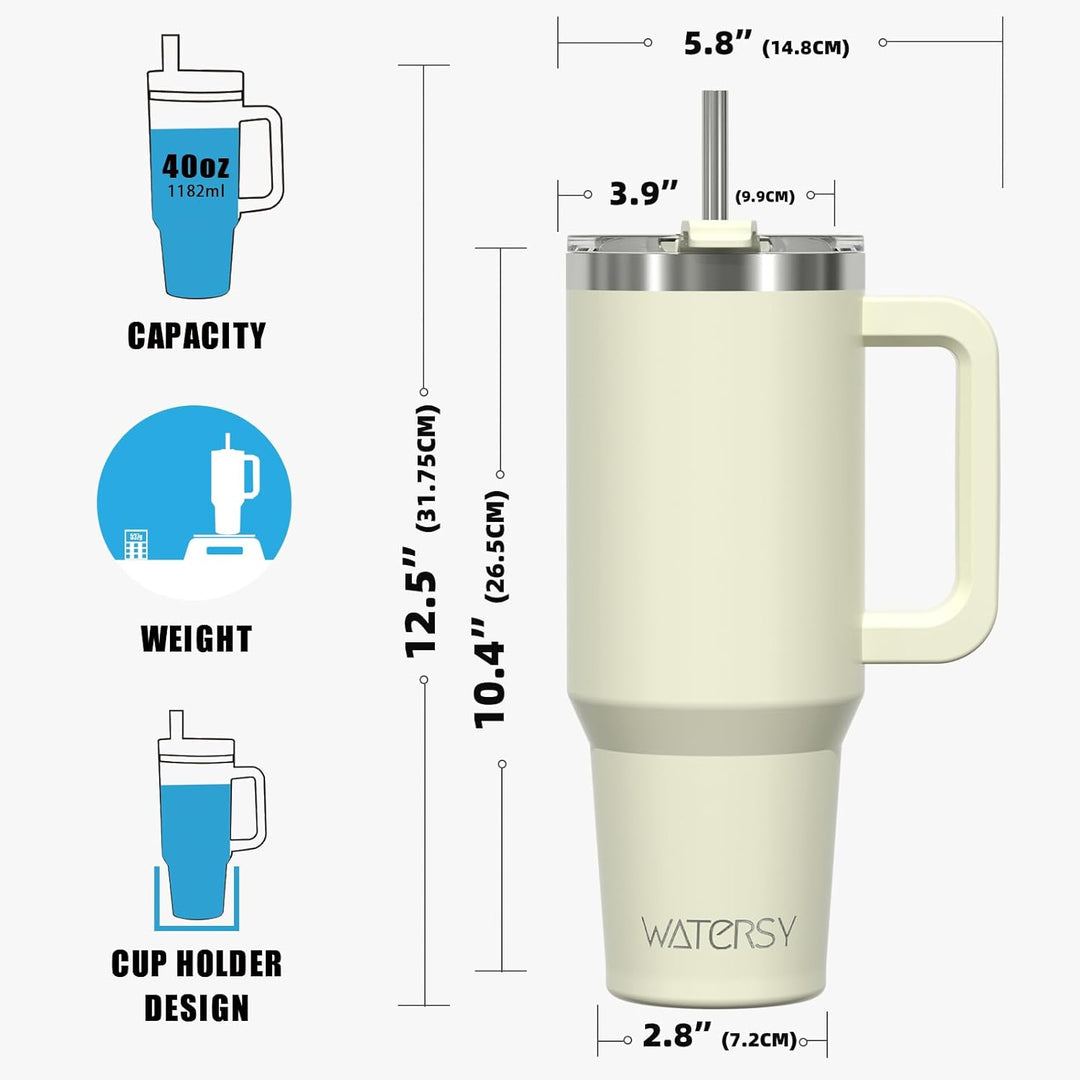WATERSY 40oz Kaffeebecher to Go Thermobecher Doppelwandiger Edelstahl Vakuum Auslaufsicher Trinkbech