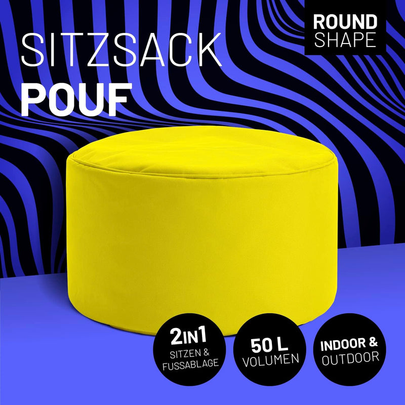 Lumaland Sitzsack Pouf (50 L) | Kompakter Sitzsack mit 3-in-1-Funktion: bequemer Hocker, praktisches