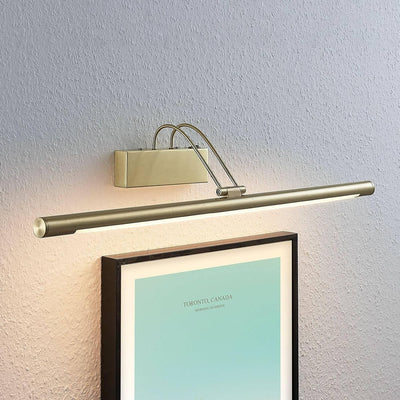 Lucande Bilderleuchte LED mit Schalter, Spiegelleuchte 69 cm, Wandlampe messing, Wandleuchte warmwei