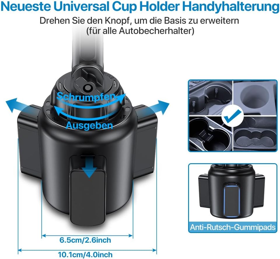 Miracase Getränkehalter Handyhalterung, Upgraded einstellbare Lange Hals Universal Hände frei Auto H