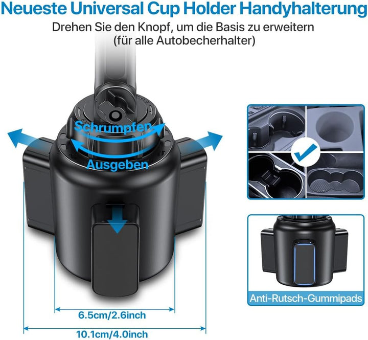 Miracase Getränkehalter Handyhalterung, Upgraded einstellbare Lange Hals Universal Hände frei Auto H