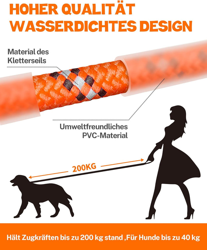 Toozey Schleppleine für Hunde, Wasserdicht Schleppleine 5M 10M 15M 20M Geeignet für Kleine, Mittlere