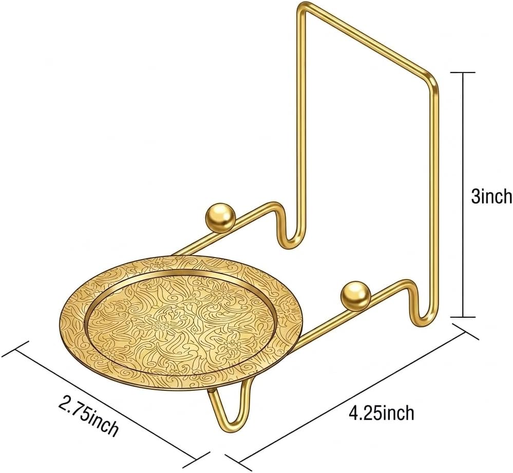 HOHIYA Ständer für Teetassen und Untertassen, Ständer für Teetassen, Staffelei, geätzte Basis, Gold,