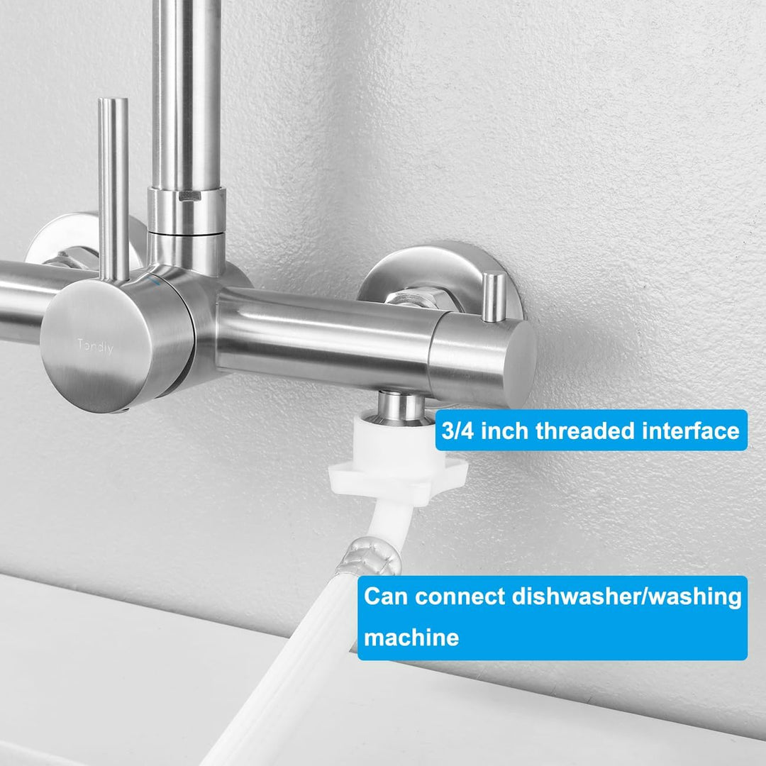Wasserhahn Wand mit 3/4 Zoll Anschluss für Geschirrspüler/Waschmaschine, Küchenarmatur Wandmontage m