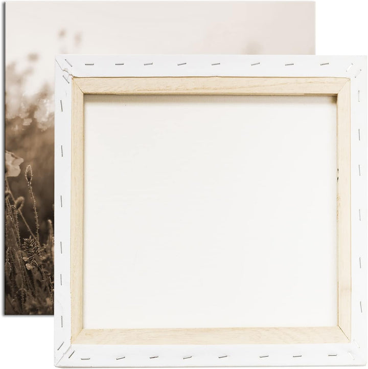 blühender Lavendel und Mohn Effekt: Sepia Format: 60x60 als Leinwandbild, Motiv fertig gerahmt auf E