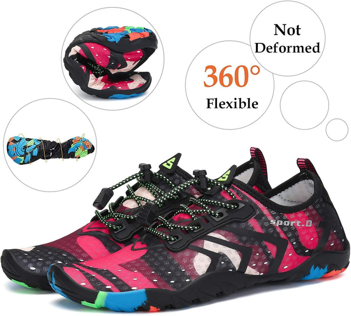 SAGUARO Badeschuhe für Herren Damen - 7/9 Drainagelöcher Schnelltrocknende rutschfest, Gr 35-48 37 E