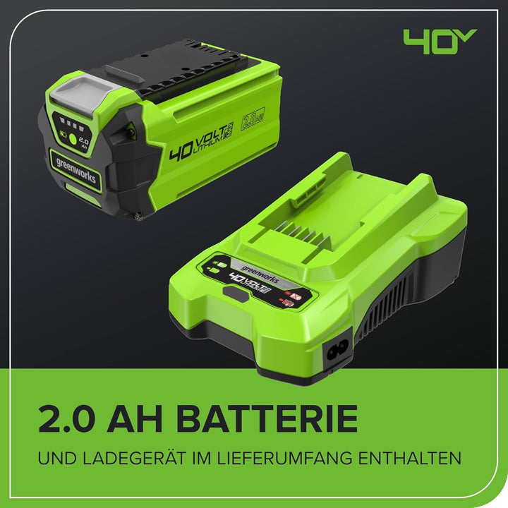 Greenworks Akku Kettensäge mit Akku und Ladegerät, 12 Zoll (30 cm) Blattlänge, 4,2 m/s Kettengeschwi
