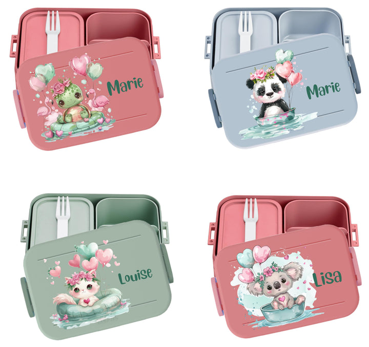 wolga-kreativ personalisierte Mepal Brotdose Baby Schildkröte Motiv - Lunchbox Kinder, Jausenbox Kin