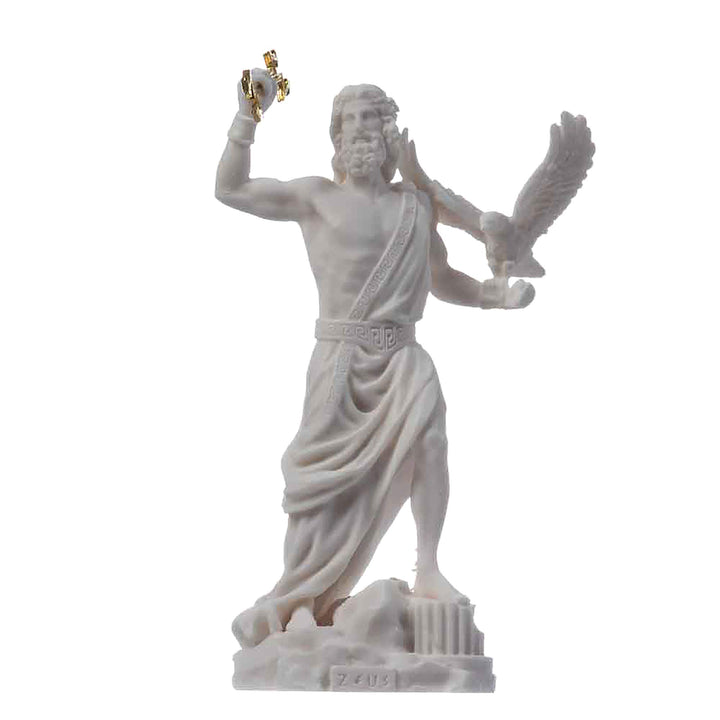 Zeus griechischer Gott Jupiter Donner Statue Figur Alabaster 18 cm