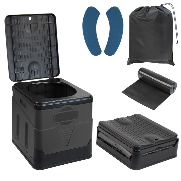 Montafox Faltbare Campingtoilette max 150 kg Mobile Toilette WC Klapptoilette Trockentoilette 12 Toi