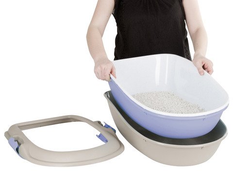 Stefanplast 81579 Katzentoilette „FURBA“ und „FURBA Maxi“ | Katzenklo mit Reinigungssieb und 2 Schal